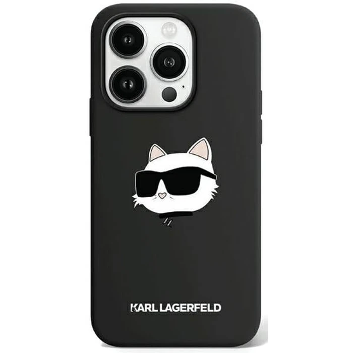 Karl Lagerfeld KLHMP15XSCHPPLK Apple iPhone 15 Pro Max hardcase Silicone Choupette Head MagSafe black