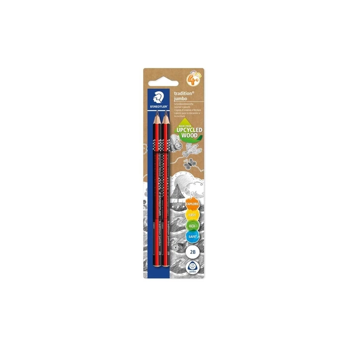 Μολύβι STAEDTLER Tradition Jumbo 2B Τριγωνικό Σχήμα 2 τεμ (λιανική)