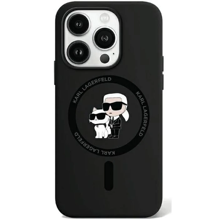 Karl Lagerfeld KLHMP15LSCMKCRHK Apple iPhone 15 Pro hardcase Silicone Karl & Choupette MagSafe black