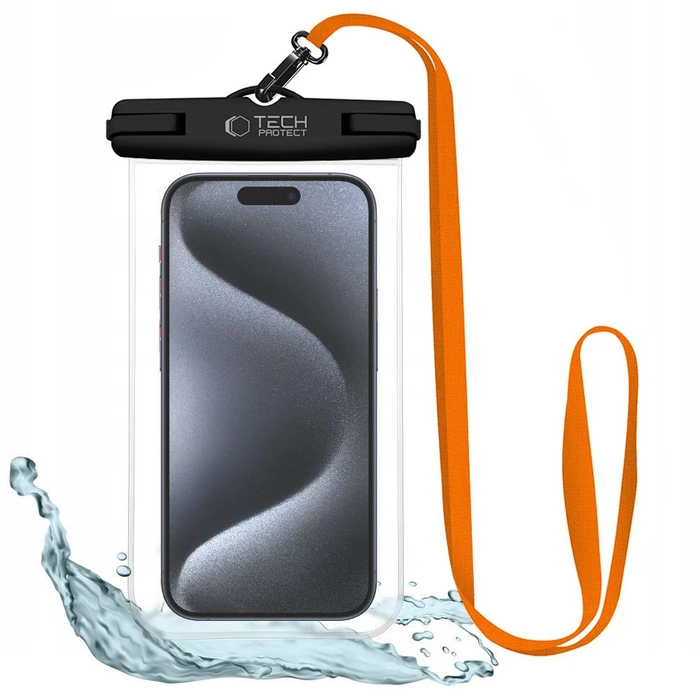 Tech-Protect UWC7 Universal Waterproof Case 6.9" black/orange