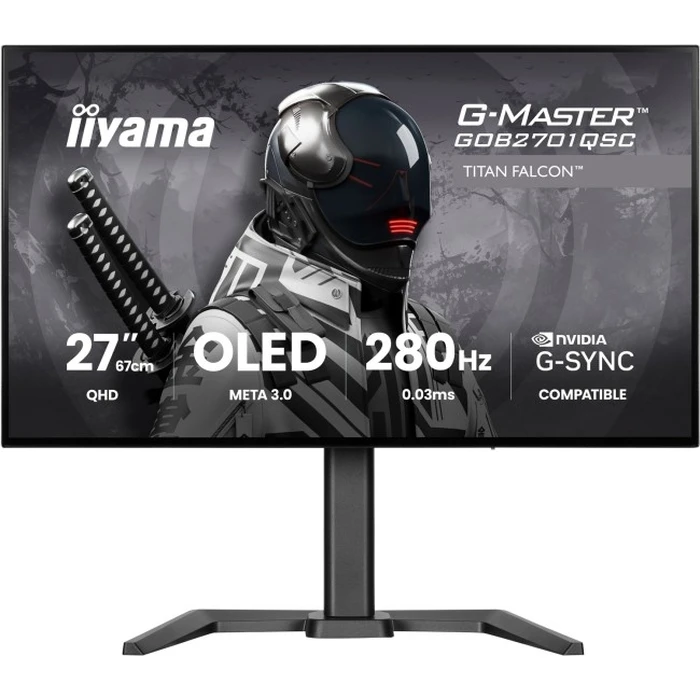iiyama G-Master GOB2701QSC-B1 Titan Falcon - 27'' WOLED Gaming Monitor, QHD 2560×1440, 280Hz, USB-C PD65W