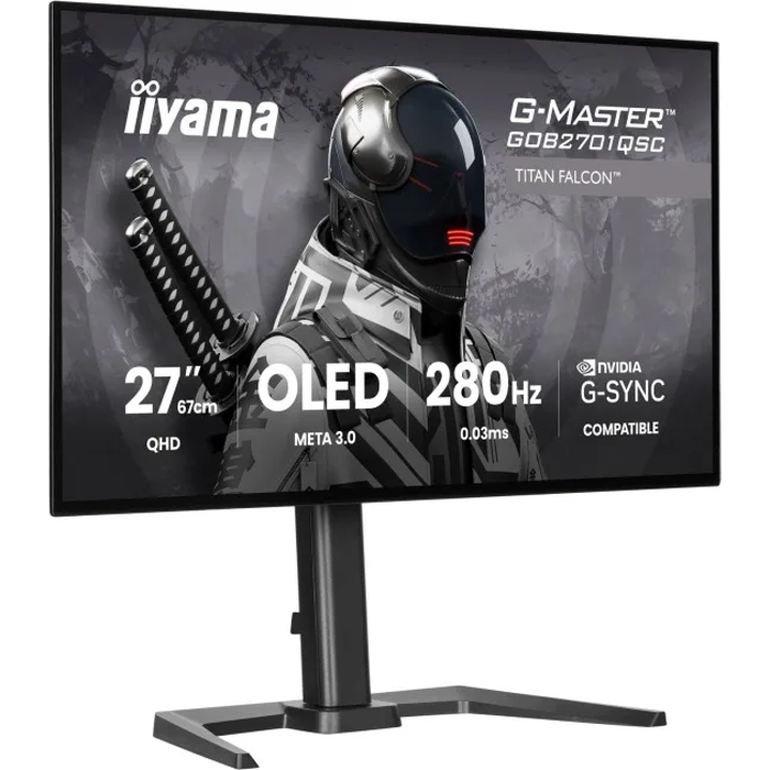 iiyama G-Master GOB2701QSC-B1 Titan Falcon - 27'' WOLED Gaming Monitor, QHD 2560×1440, 280Hz, USB-C PD65W