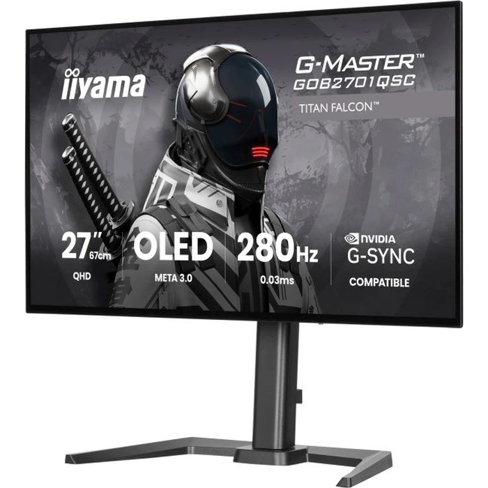 iiyama G-Master GOB2701QSC-B1 Titan Falcon - 27'' WOLED Gaming Monitor, QHD 2560×1440, 280Hz, USB-C PD65W