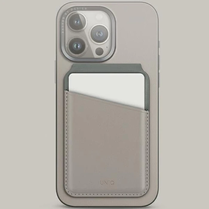 UNIQ Lyden DS RFID magnetic wallet with stand function ivory-lichen green