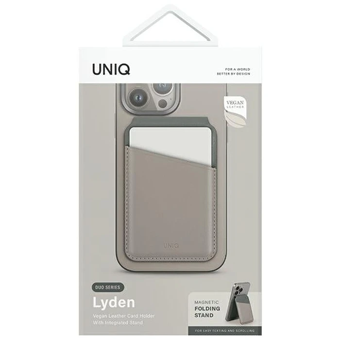 UNIQ Lyden DS RFID magnetic wallet with stand function ivory-lichen green