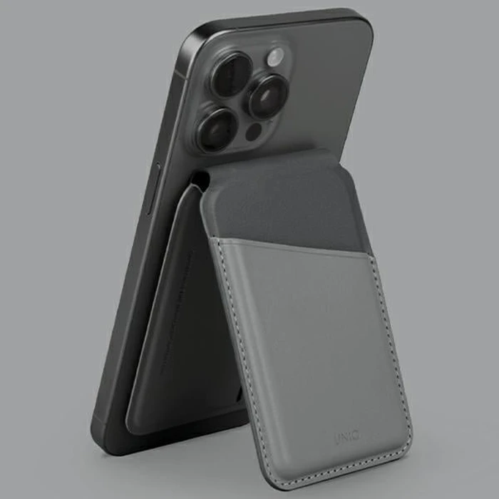 UNIQ Lyden DS RFID magnetic wallet with stand function charcoal grey-black