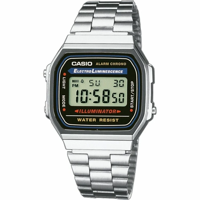 Ρολόι Unisex Casio A168WA-1YES Μαύρο Ασημί