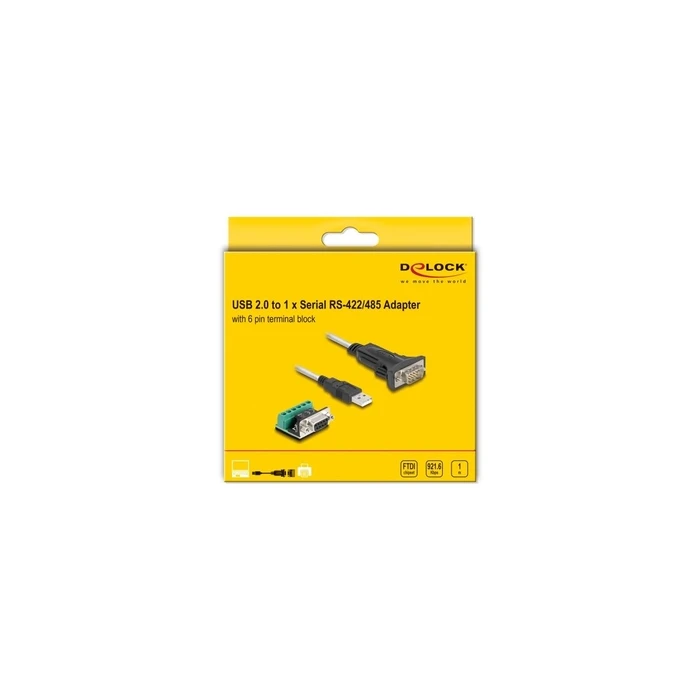 DELOCK Adapter USB-A σε RS-422/485 St+ 6P Τερματικό 5V 1m