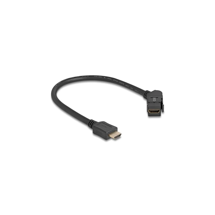Delock Keystone Module — HDMI panel-mount female to HDMI male (45° angled) with 30 cm cable, 8K 60Hz (Model 67157)