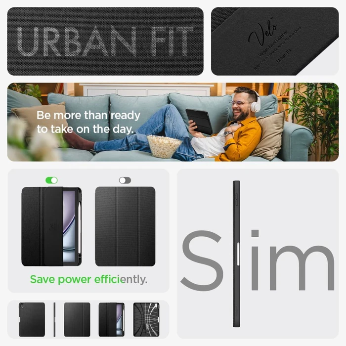 Spigen Urban Fit Apple iPad Air 10.9 2020/2022 (4, 5 gen) / iPad Air 11 2024 (6 gen) black