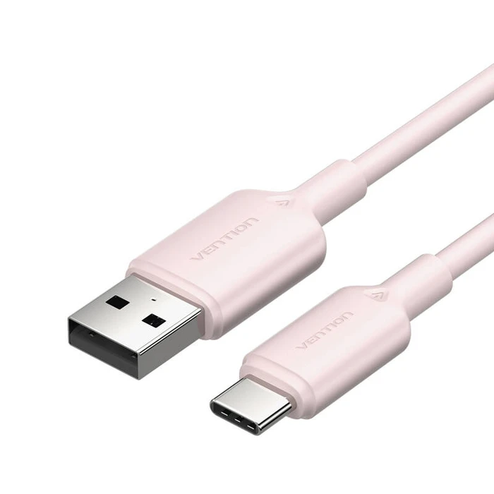 Vention USB 2.0 Cable USB-C male to USB-A male 2m 60W Pink (CTQPH)