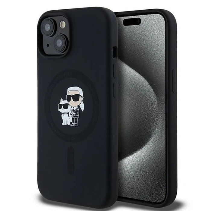 Karl Lagerfeld KLHMP15MSCMKCRHK Apple iPhone 15 Plus / 14 Plus hardcase Silicone Karl & Choupette MagSafe black