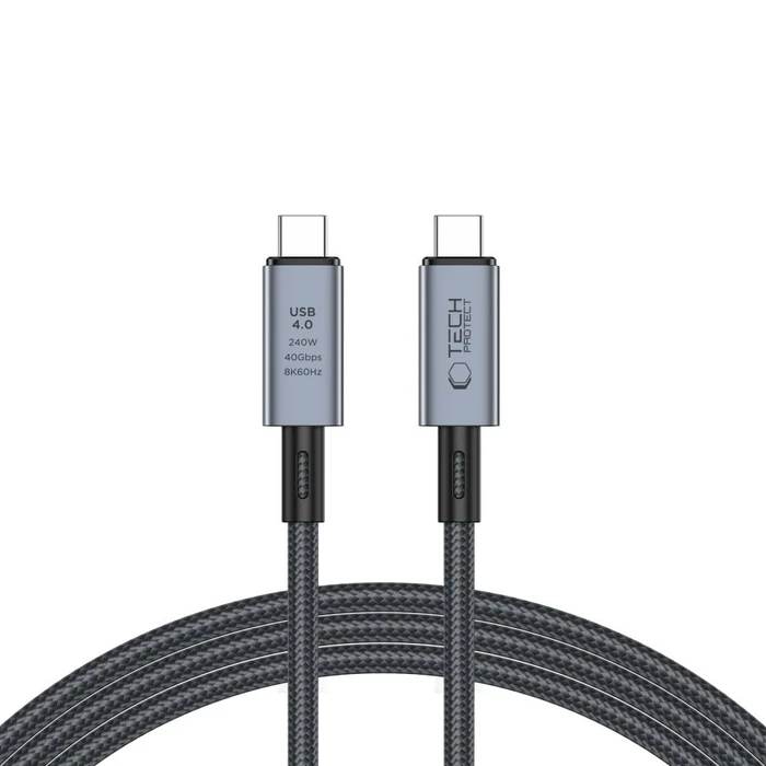 Tech-Protect Ultraboost Max USB-C / USB-C cable Thunderbolt 4.0 8K 40Gbps PD 240W 200cm Grey