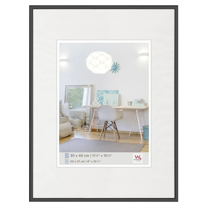 Walther Design KV040B Plastic Picture Frame, Black (for 30x40 cm)