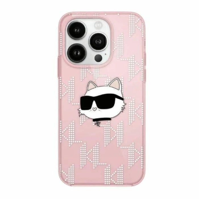 Karl Lagerfeld KLHCP13MHKLPCHP Apple iPhone 13 hardcase IML Choupette Head & Monogram pink