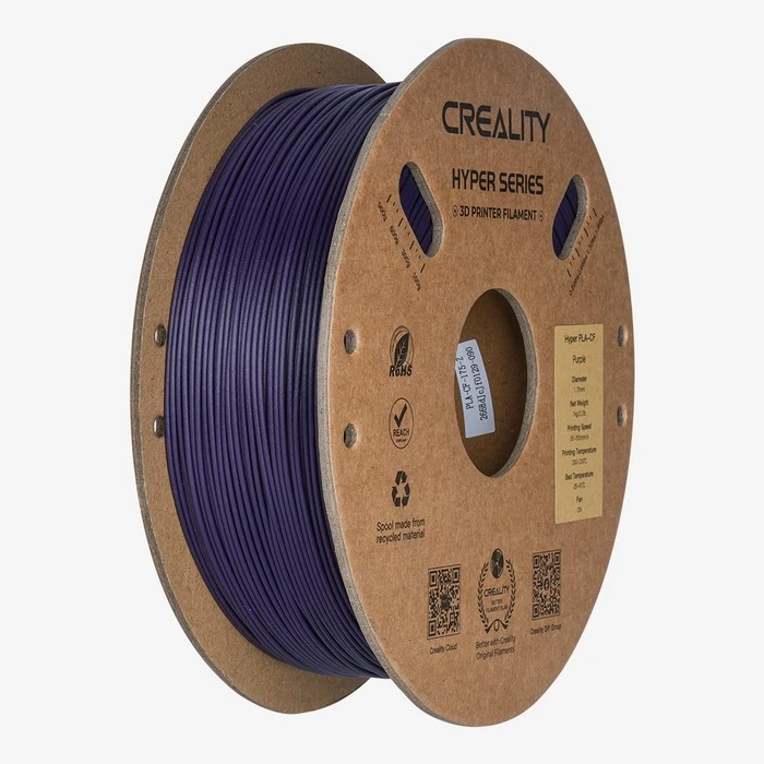 3D Printer Filament Creality Hyper PLA-CF Purple Carbon Fiber High Strength, 1 kg Spool1.75