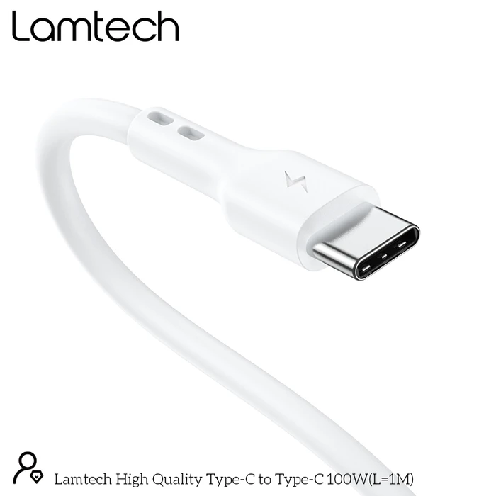 Καλώδιo USB Lamtech Type-C to Type-C 100W FAST CHARGE 1M