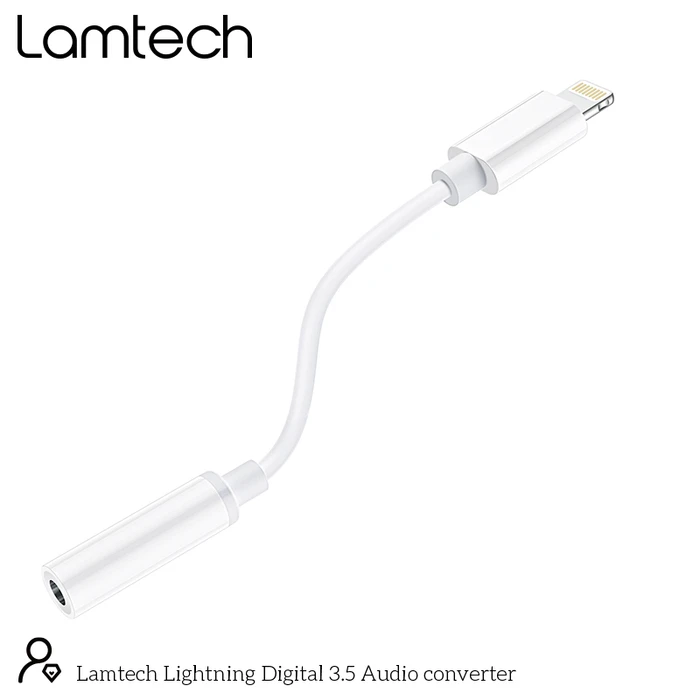 Αντάπτορας 3,5mm Lamtech Lightning Audio JACK WHITE