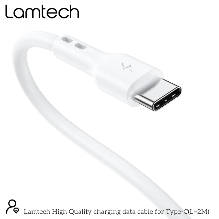 Καλώδιo USB Lamtech Data Type-C 2M WHITE