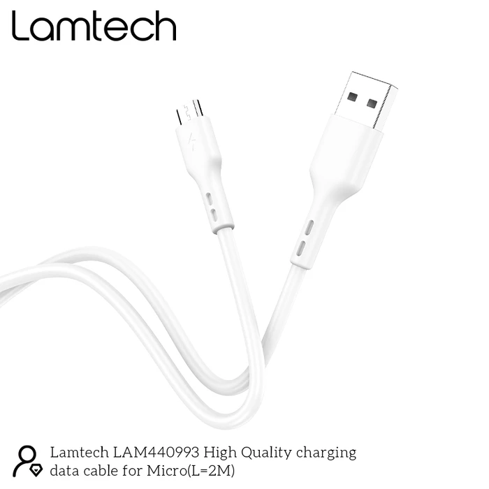 Καλώδιo USB Lamtech Data Micro 2m WHITE