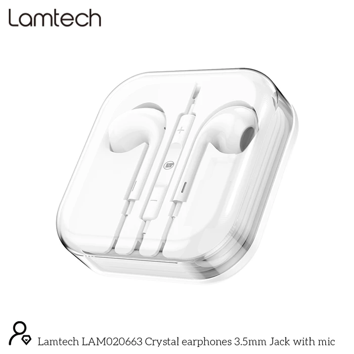 Handsfree Ακουστικά Lamtech Stereo 3,5mm JACK WHITE