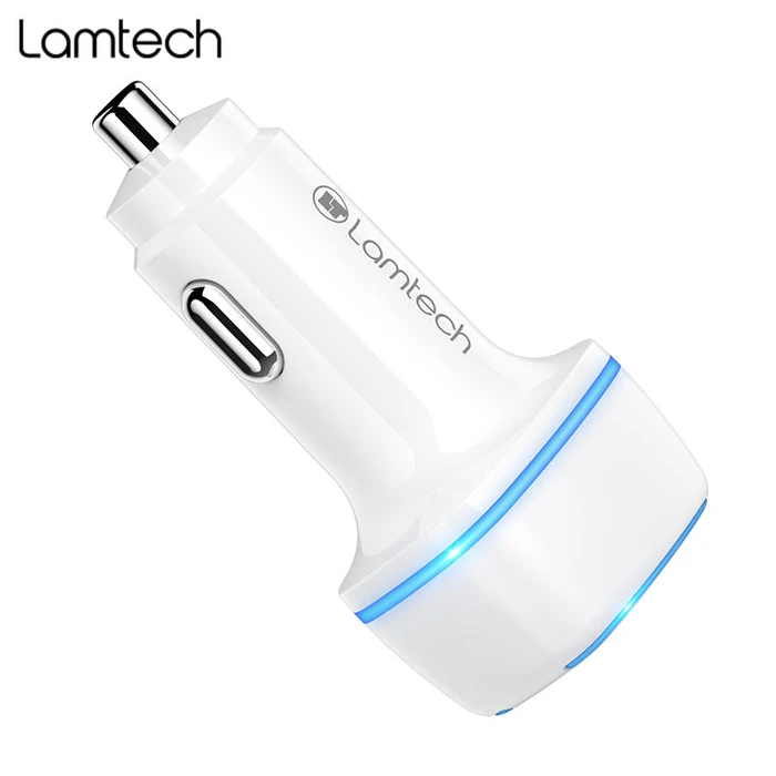 Φορτιστής Αυτοκινήτου Lamtech 2xUSB 2,4A for MOBILE PHONES WHITE