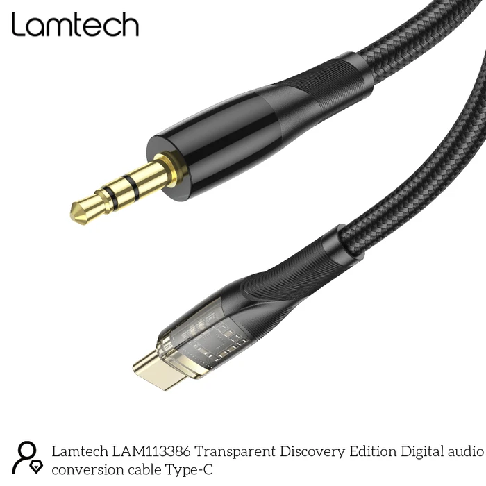 Καλώδιο USB Lamtech AUDIO Type-C TO 3.5MM JACK Black 1M