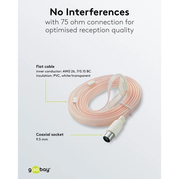 Goobay Radio Antenna DAB/FM/AM 1.75 m White