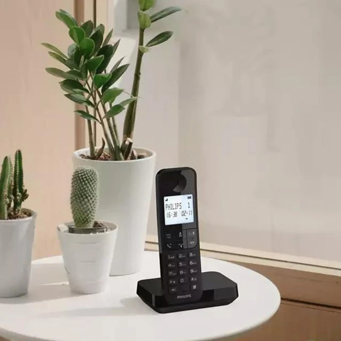 Ασύρματο Τηλέφωνο Philips D2701B/GRS Μαύρο (Ελληνικό Μενού) με ανοιχτή ακρόαση, φραγή κλήσεων και 50 μνήμες