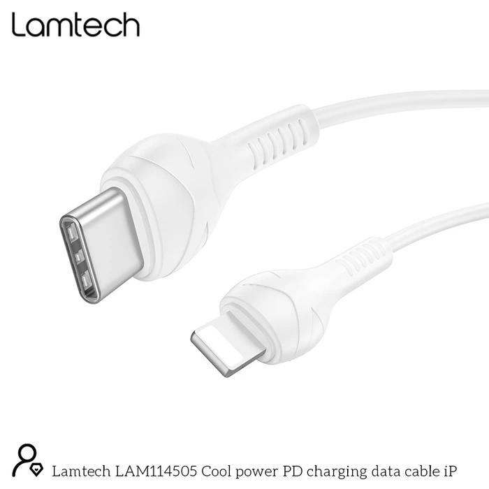 Καλώδιο USB Type-C To Lightning Lamtech Fast Charging And Data 1m 27w White