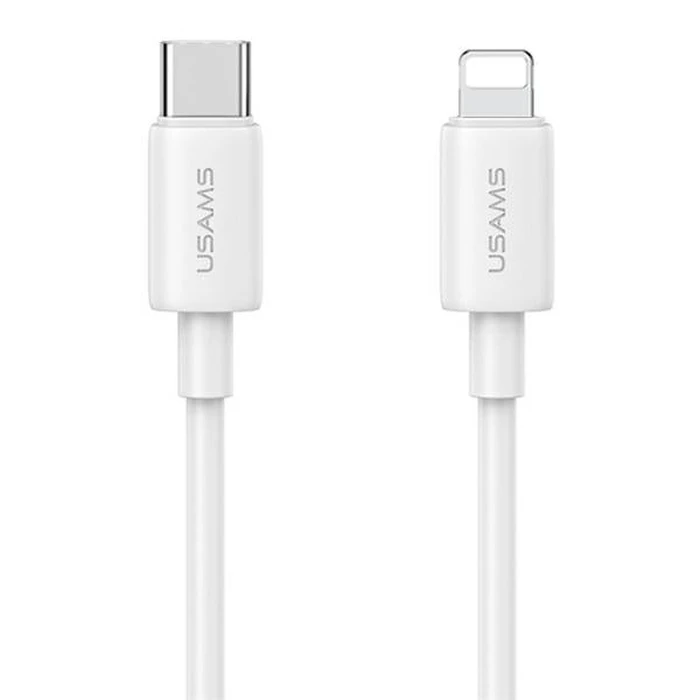 USAMS T65 US-CC226 wall charger USB-C PD 20W Fast Charging + USB-C / Lightning cable 30W white