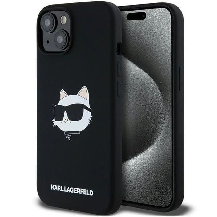 Karl Lagerfeld KLHMP15MSCHPPLK Apple iPhone 15 Plus / 14 Plus hardcase Silicone Choupette Head MagSafe black