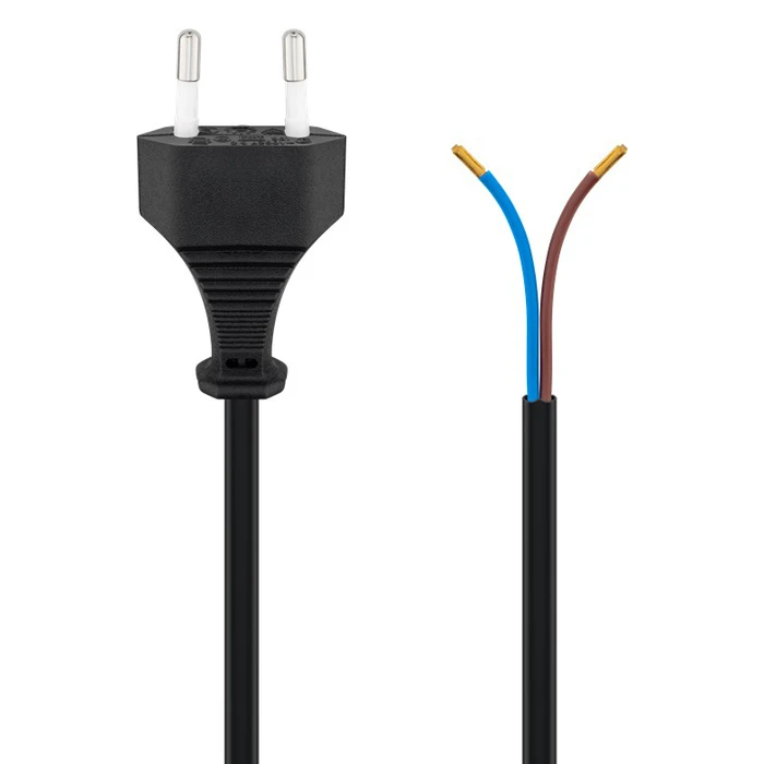 Καλώδιο Τροφοδοσίας Goobay Euro male 2x0.75 mm² 50085, 1.5m, μαύρο