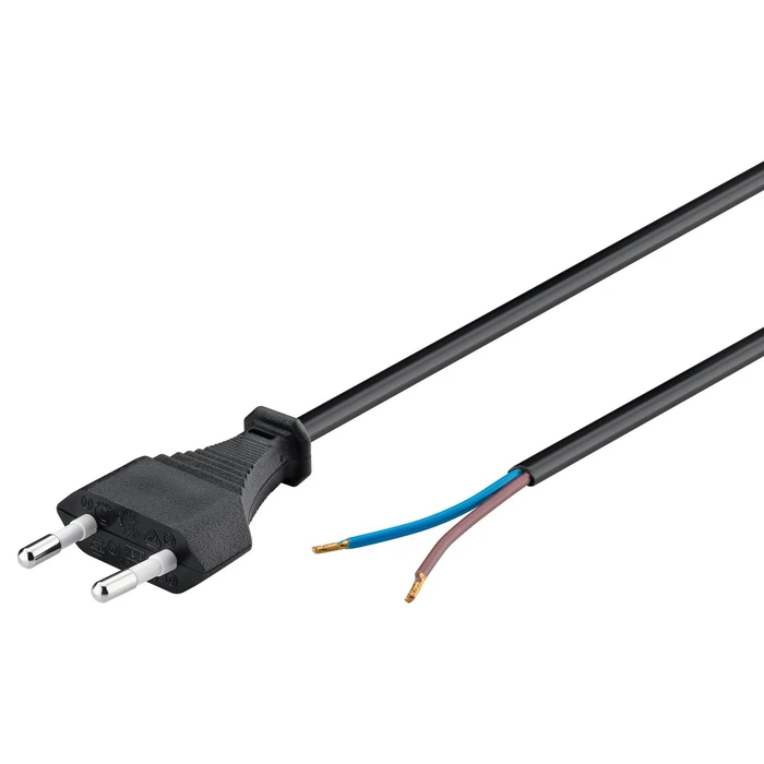 Καλώδιο Τροφοδοσίας Goobay Euro male 2x0.75 mm² 50085, 1.5m, μαύρο