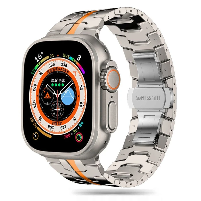 Tech-Protect Stainless Line Apple Watch 4/5/6/7/8/9/SE/Ultra 1/2 42/44/45/49mm titanium/orange