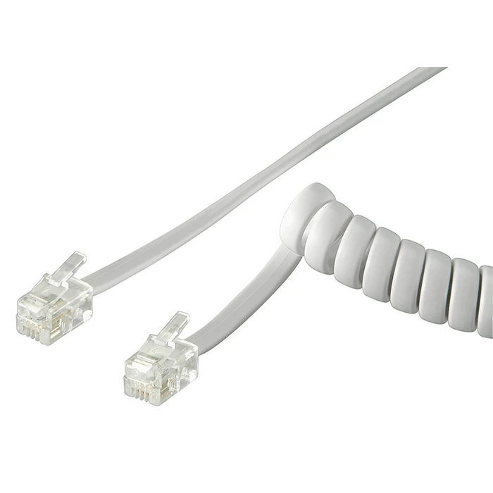 Καλώδιο Τηλεφώνου Goobay 50246, spiral, RJ10 4P4C, CCA, 2m, λευκό