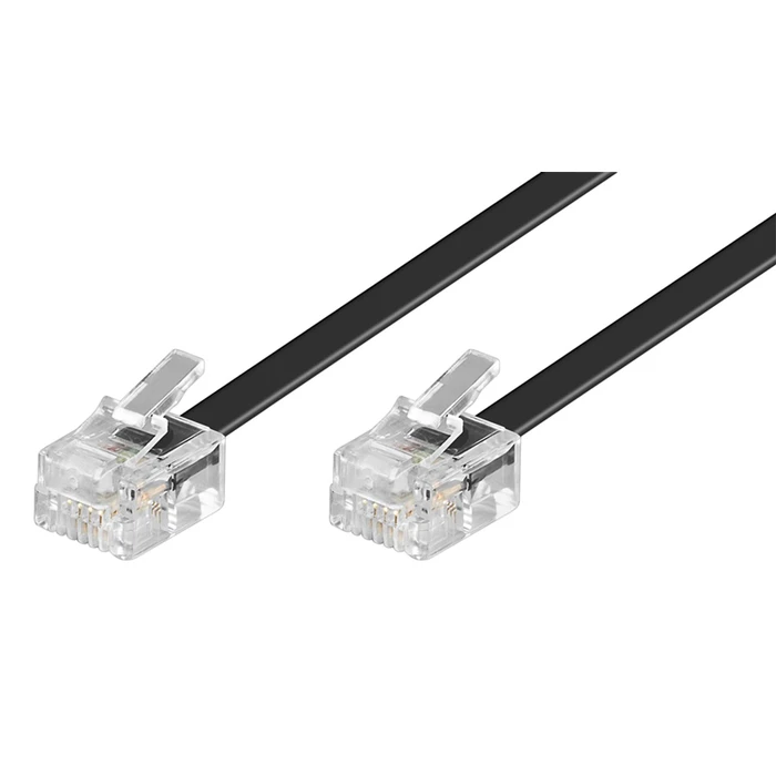 Καλώδιο Τηλεφώνου Goobay 50319, RJ11 6P4C, CCA, 10m, μαύρο