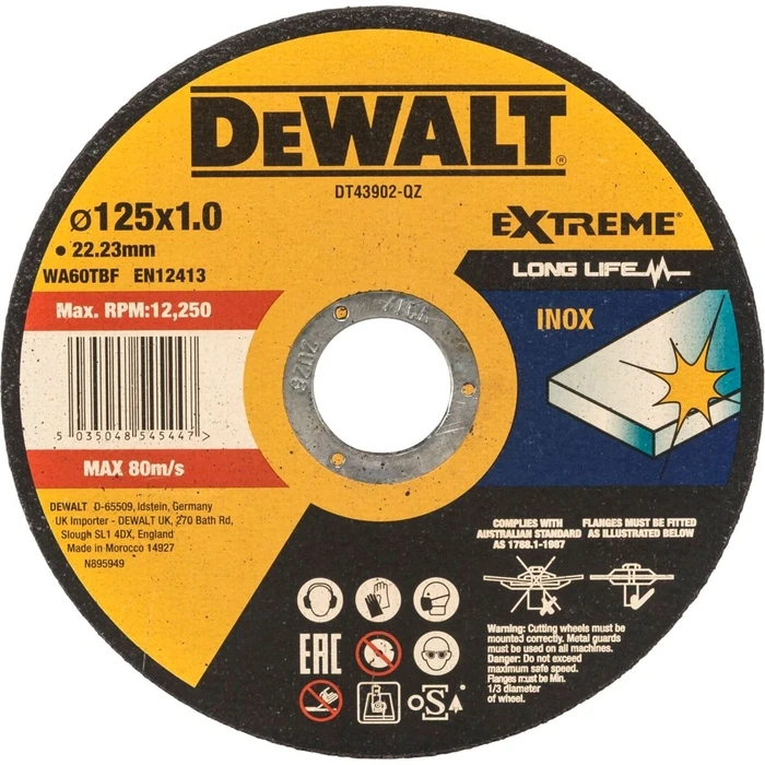 Δίσκοι κοπής Dewalt DT43902-QZ Μεταλλική δισκοπρίονο κοπής 125mm