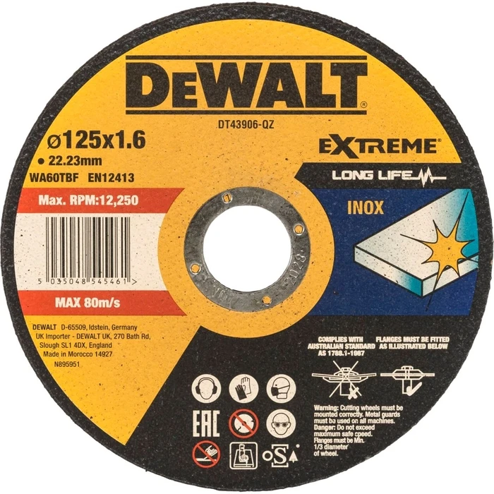 Dewalt Τροχός Κοπής Μετάλλου DT43906-QZ 125mm