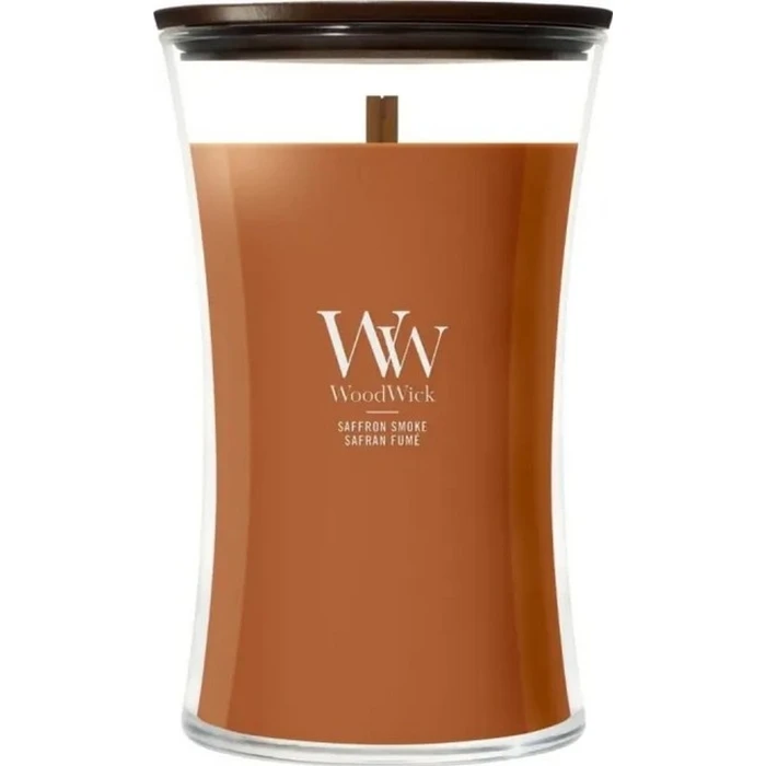 WoodWick Saffron Smoke 609,5 g - Αρωματικό κερί σε γυάλινο βάζο (Large Ellipse)