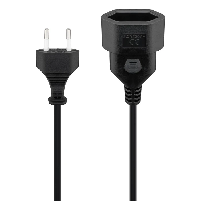 GOOBAY μπαλαντέζα προέκταση ρεύματος 50510, Europlug, 2x 0.75mm², 5m, μαύρη