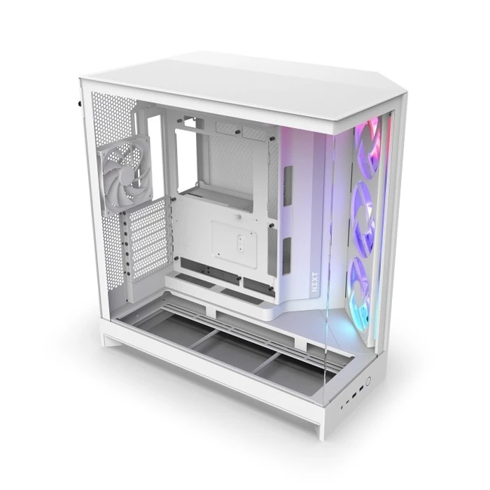NZXT H9 Flow RGB (2025) Gaming Midi Tower - White (Side Window)