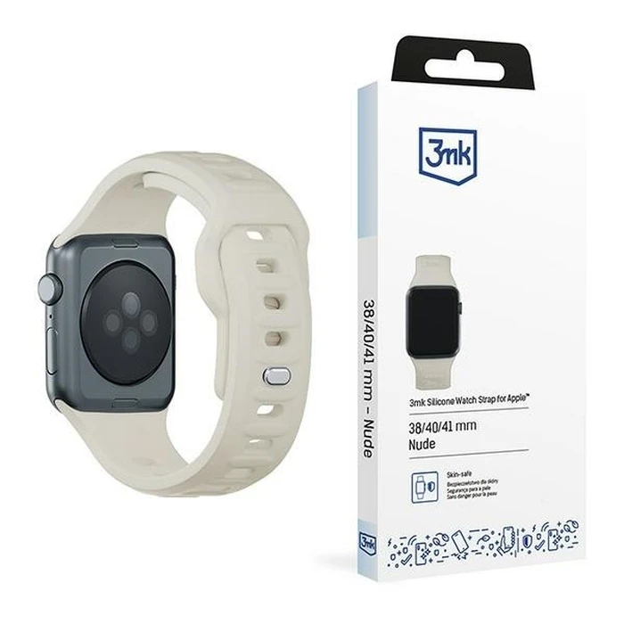 Strap 3MK Silicone Watch Strap Apple Watch 4/5/6/7/SE/8/9/10 40/41/42mm beige