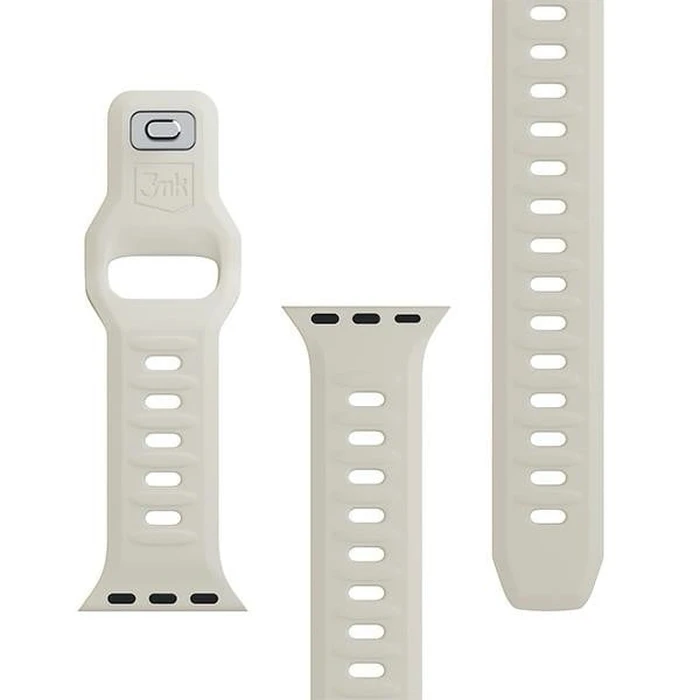 3MK Silicone Watch Strap for Apple Watch 4/5/6/7/8/9/SE/Ultra 42/44/45/49mm beige