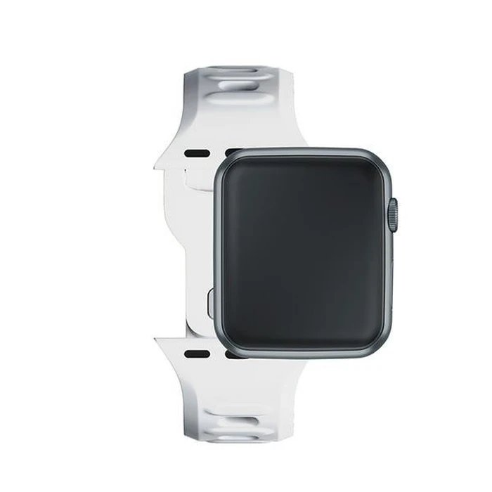 Belt 3MK Silicone Watch Strap Apple Watch 4/5/6/7/SE/8/9/10 40/41/42mm white