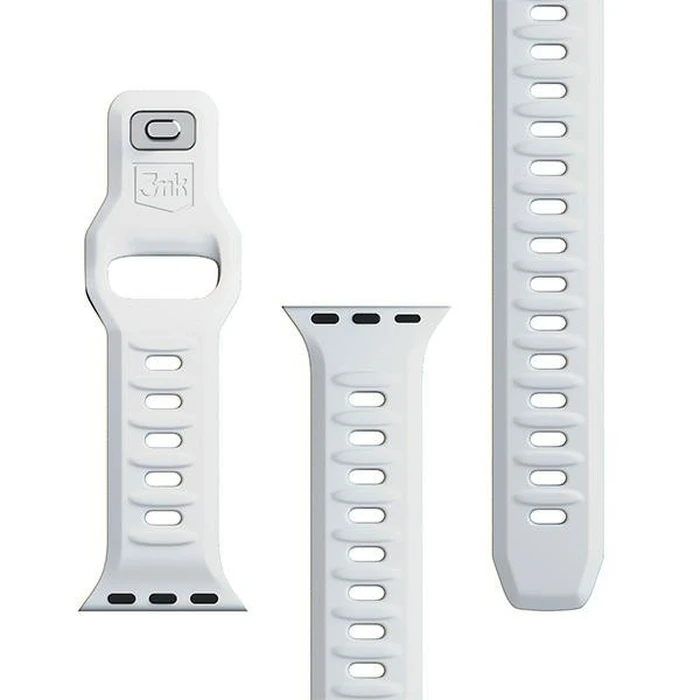 Belt 3MK Silicone Watch Strap Apple Watch 4/5/6/7/SE/8/9/10 40/41/42mm white