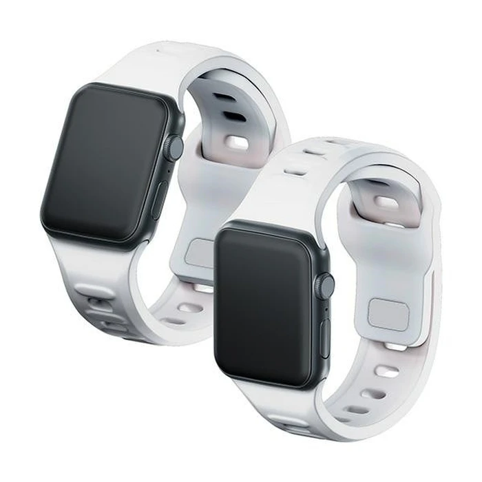 Belt 3MK Silicone Watch Strap Apple Watch 4/5/6/7/8/9/SE/Ultra 42/44/45/49mm white
