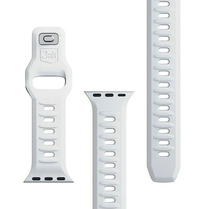 Belt 3MK Silicone Watch Strap Apple Watch 4/5/6/7/8/9/SE/Ultra 42/44/45/49mm white