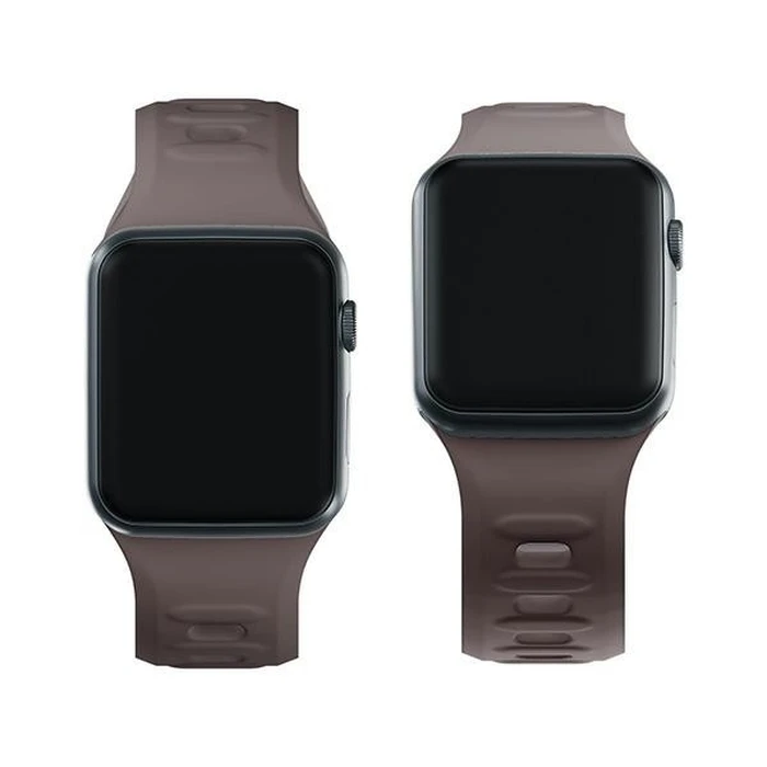 3MK Silicone Watch Strap for Apple Watch 4/5/6/7/8/9/SE/Ultra 42/44/45/49mm brown/taupe