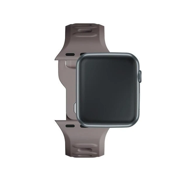 3MK Silicone Watch Strap for Apple Watch 4/5/6/7/8/9/SE/Ultra 42/44/45/49mm brown/taupe